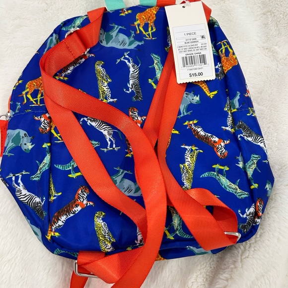 ⬇️PRICE⬇️ CAT & JACK • Blue & Orange Animal Print Back Pack • Small ( Kids) - Picture 9 of 9